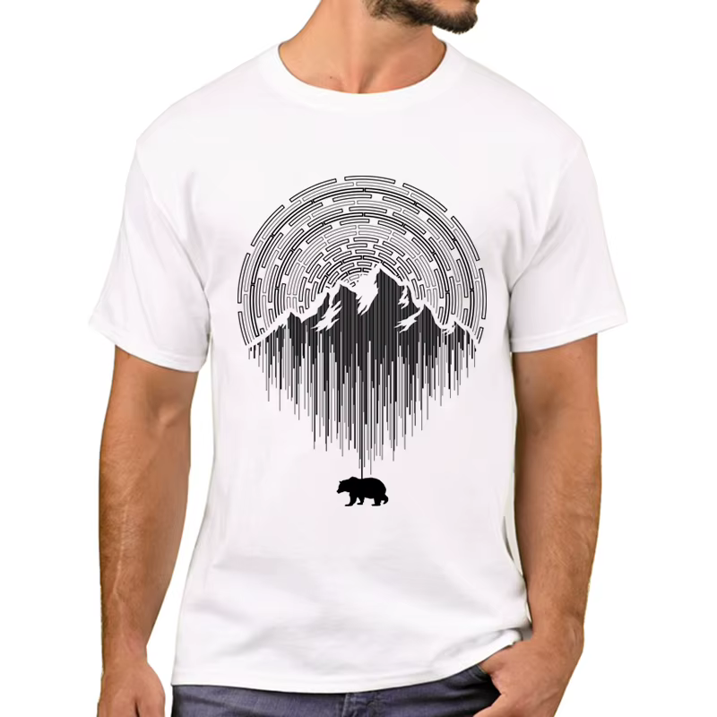 TEEHUB – T-Shirt manches courtes pour homme, imprimé géométrique, à la mode