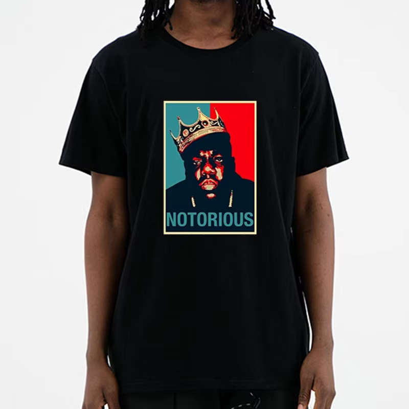 R.I.P célèbre grande chemise hommes à manches courtes t-shirt Hiphop Rock Biggie Smalls t-shirt mâle notoire B.I.G. T-shirts en coton à la mode