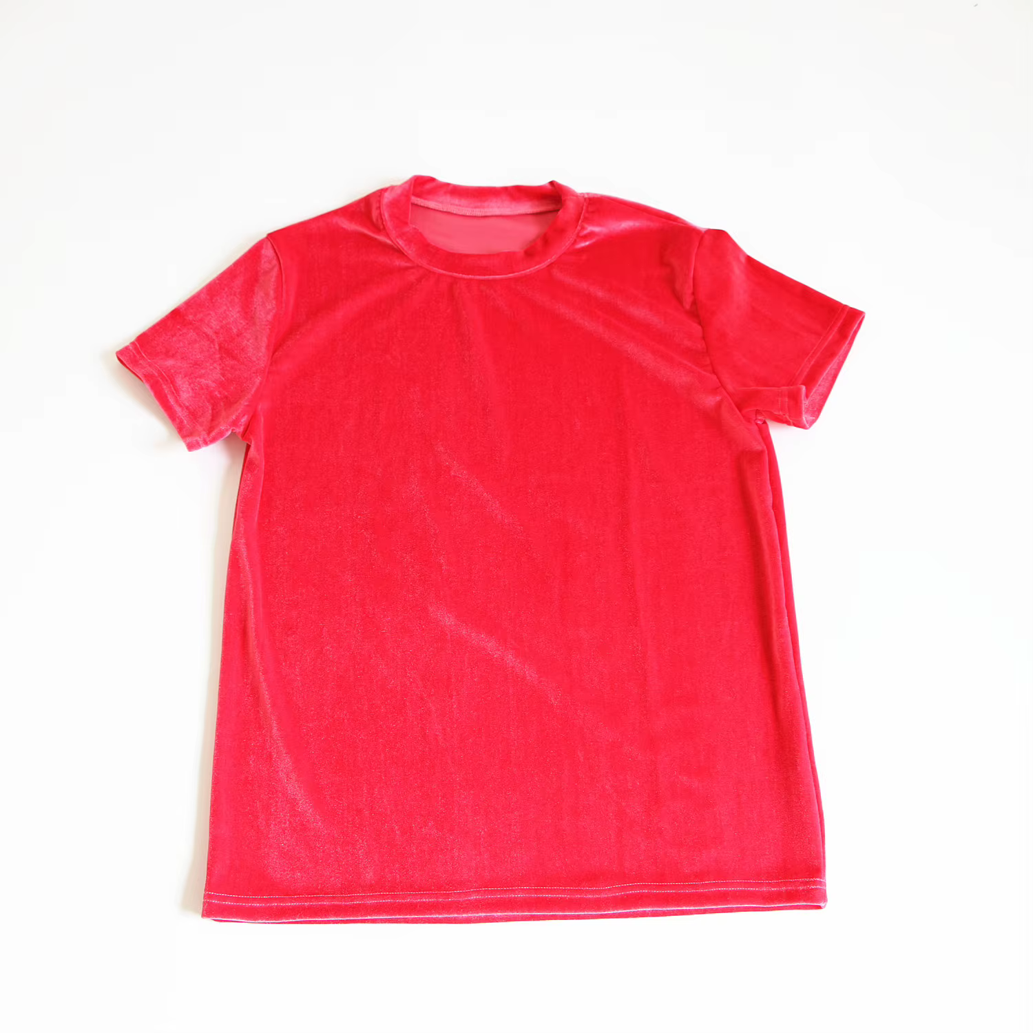 T-shirt vintage en velours à manches courtes