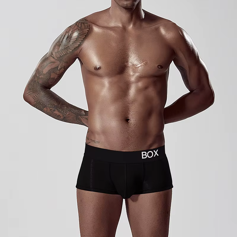 ORLVS-Boxer court pour homme, sous-vêtement sexy, sous-vêtement masculin