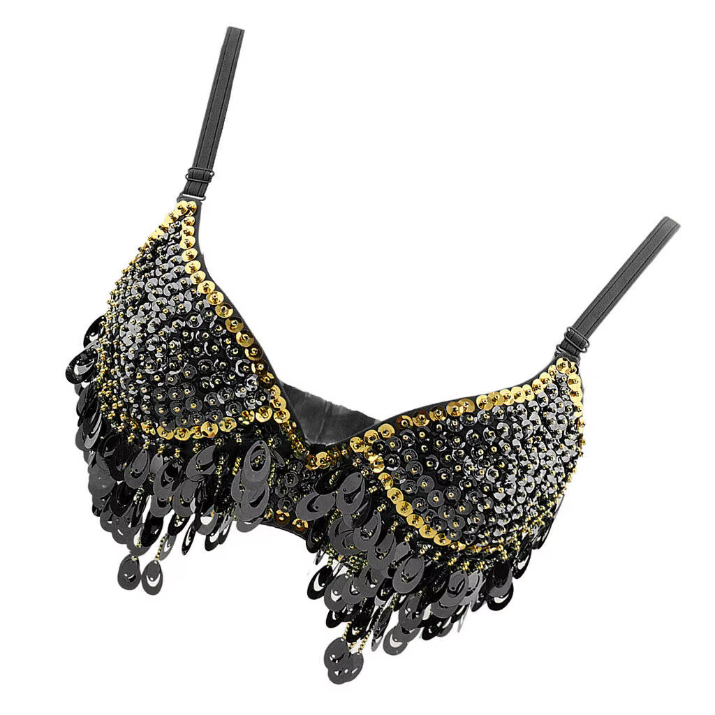 Soutien-gorge à paillettes et perles pour femmes