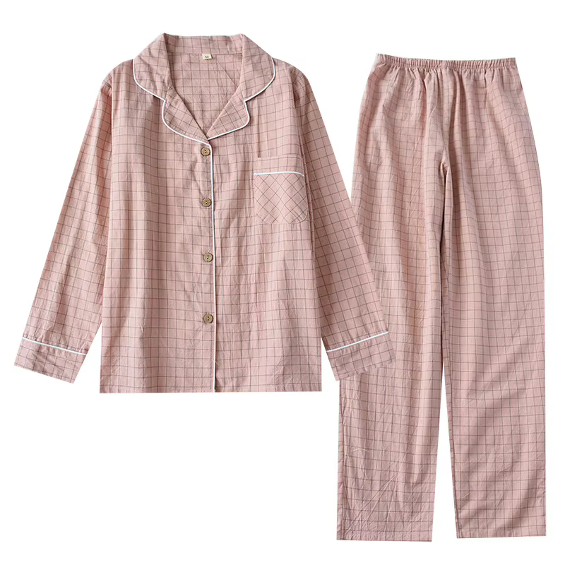 Pyjama pantalon à manches longues en coton pour femmes