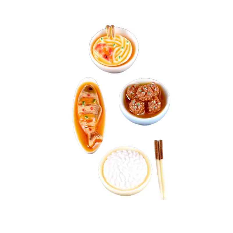Miniatures de plats chinois pour maison de poupée 1/12