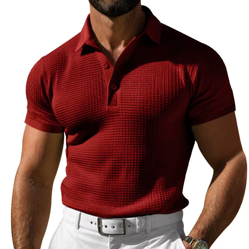 Polo décontracté à manches courtes pour hommes