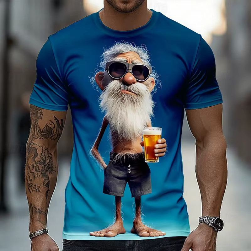 T-shirt drôle imprimé en 3D pour hommes