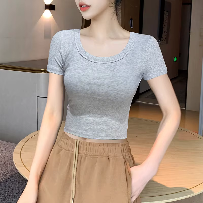 Crop top blanc pour femme
