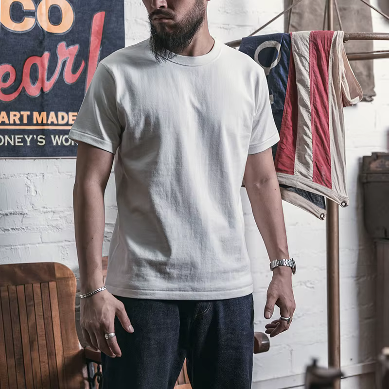 Bronson T-shirt tubulaire sans couture léger T-shirts de base unis pour hommes d'été