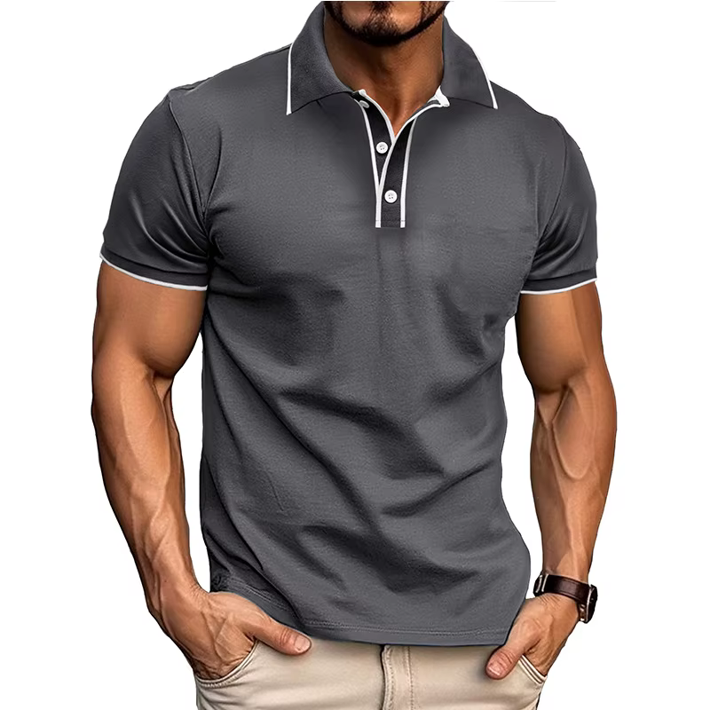Polo à manches courtes pour hommes européens et américains