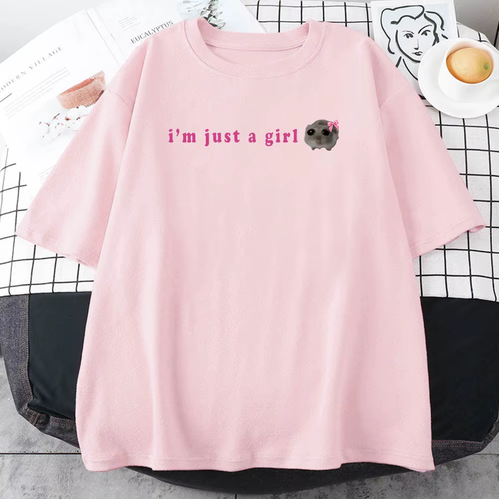 T-shirt en coton avec imprimé graphique de dessin animé pour femme et fille