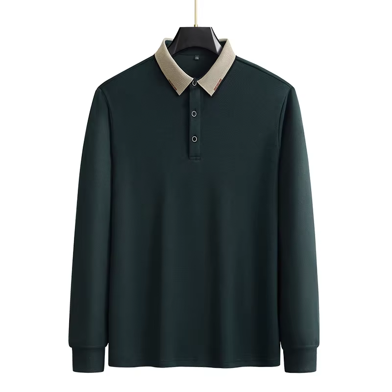 Grande taille classique hommes polos décontractés à manches longues col T-shirt homme d'affaires décontracté grand Plus bureau travail vêtements de golf 9XL