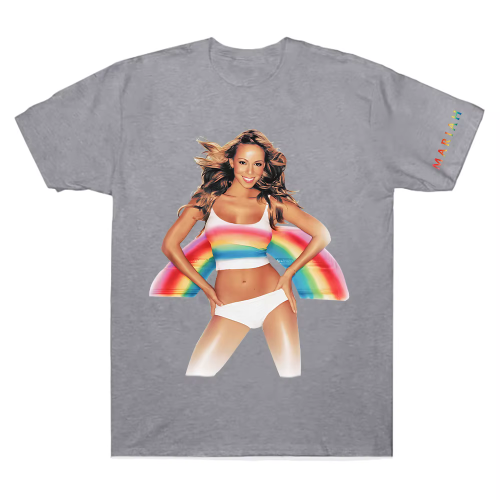 Mariah Carey Merch T-Shirt arc-en-ciel pour hommes femmes t-shirts en coton créatifs col rond à manches courtes