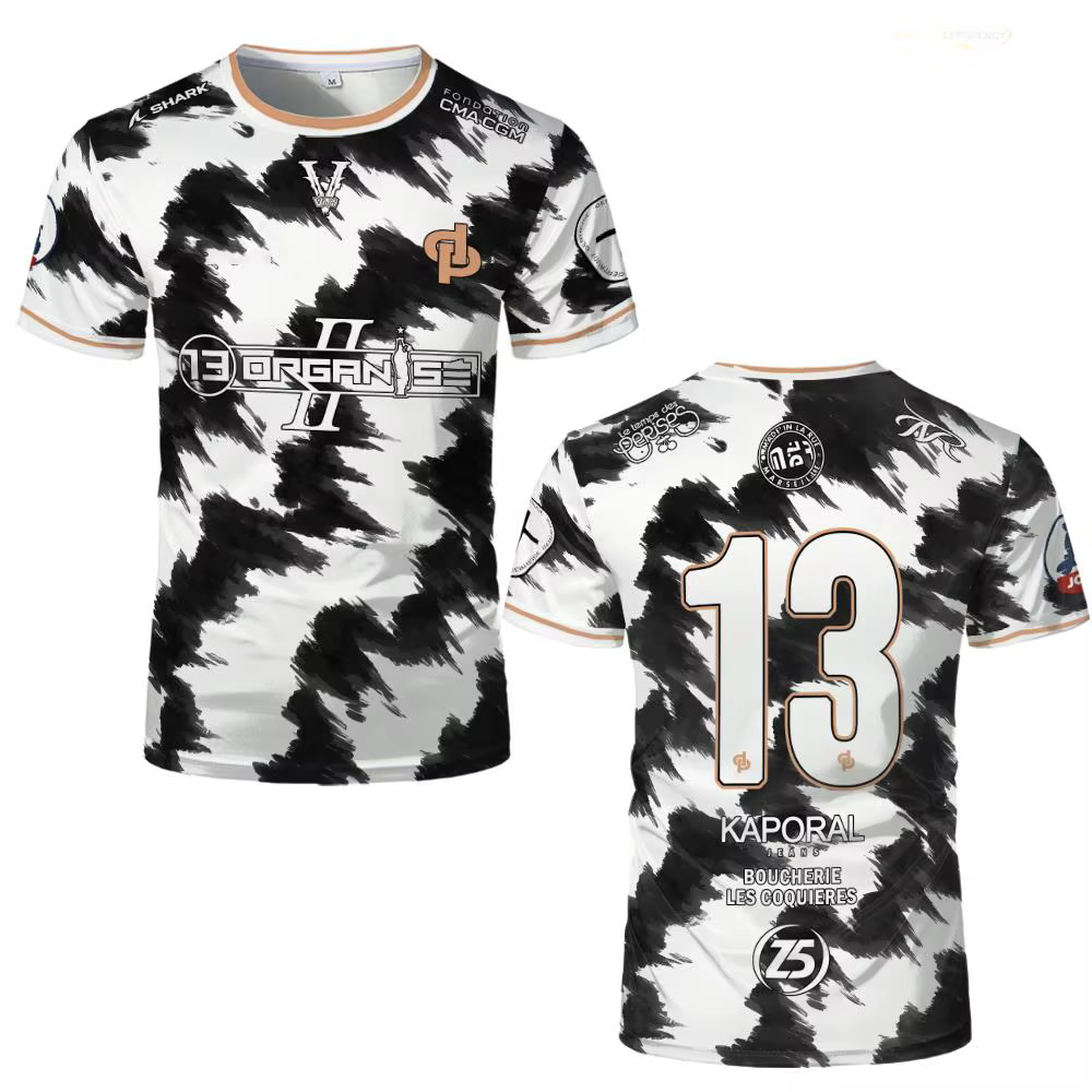Nouveau JUL Marseille Rap maillot imprimé 13 organiser Hip Hop Football T-Shirt uniforme d'entraînement unisexe personnalisé Streetwear