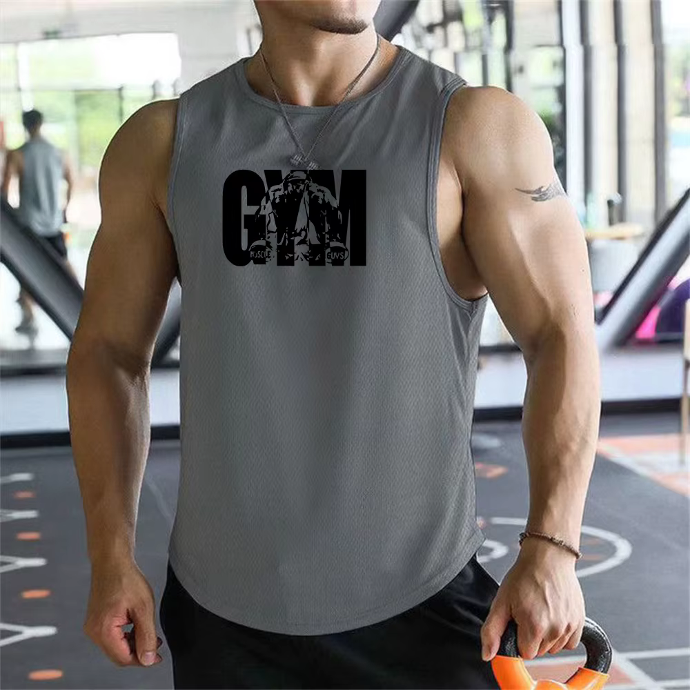 Nouveaux débardeurs pour hommes 2026 – Maillot sans manches en polyester respirant à séchage rapide pour l'entraînement