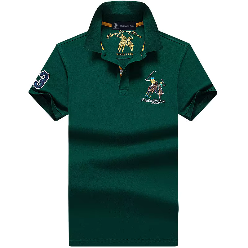Polo d'été hommes coton décontracté broderie