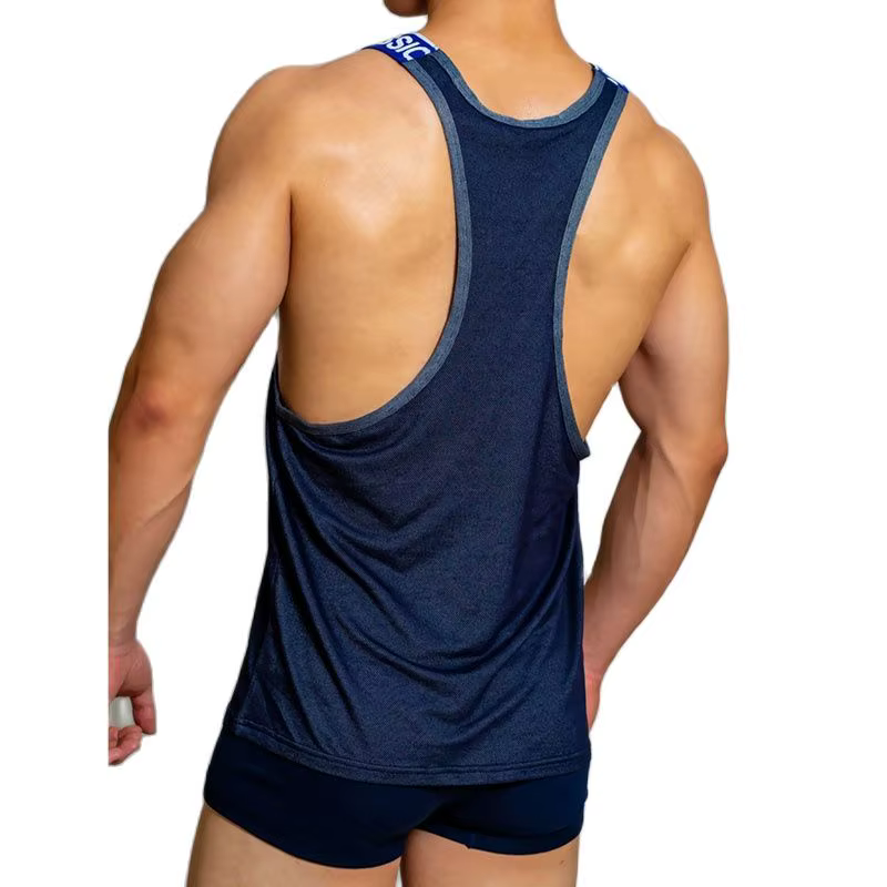 Chemise de fitness à bretelles pour hommes, haut de gym, chemise de musculation à la maison, vêtements décontractés
