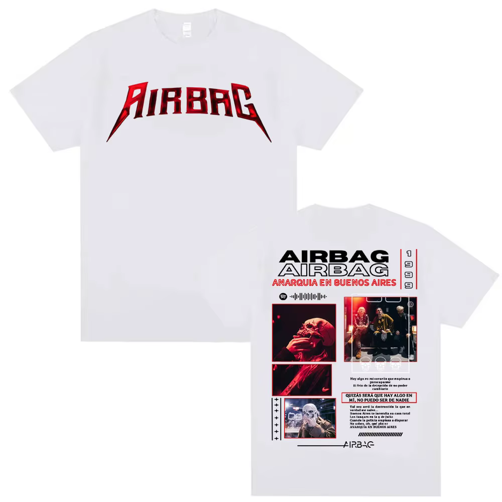 Chanteur Airbag Anarquia En Buenos Aires Album 2026 Tour T-shirt Hommes Femmes Mode Vintage 100% Coton Manches Courtes T-Shirts Hauts