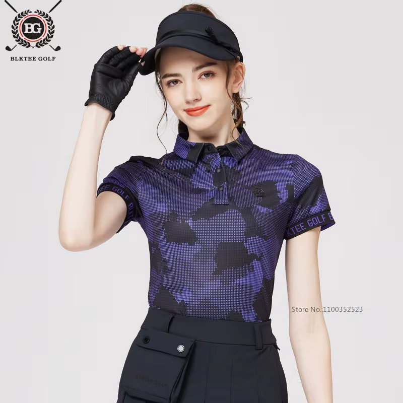 Nouveau Polo de Golf Femme 2026 BG – T-shirt Sport Imprimé Tendance pour l'Été à Manches Courtes Séchage Rapide – Tailles S-XXL