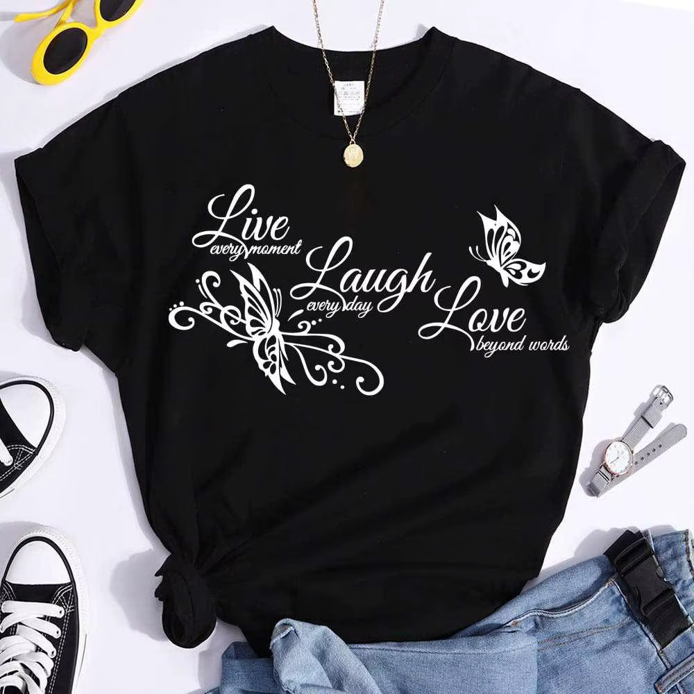 T-shirt à manches courtes et col rond pour femme