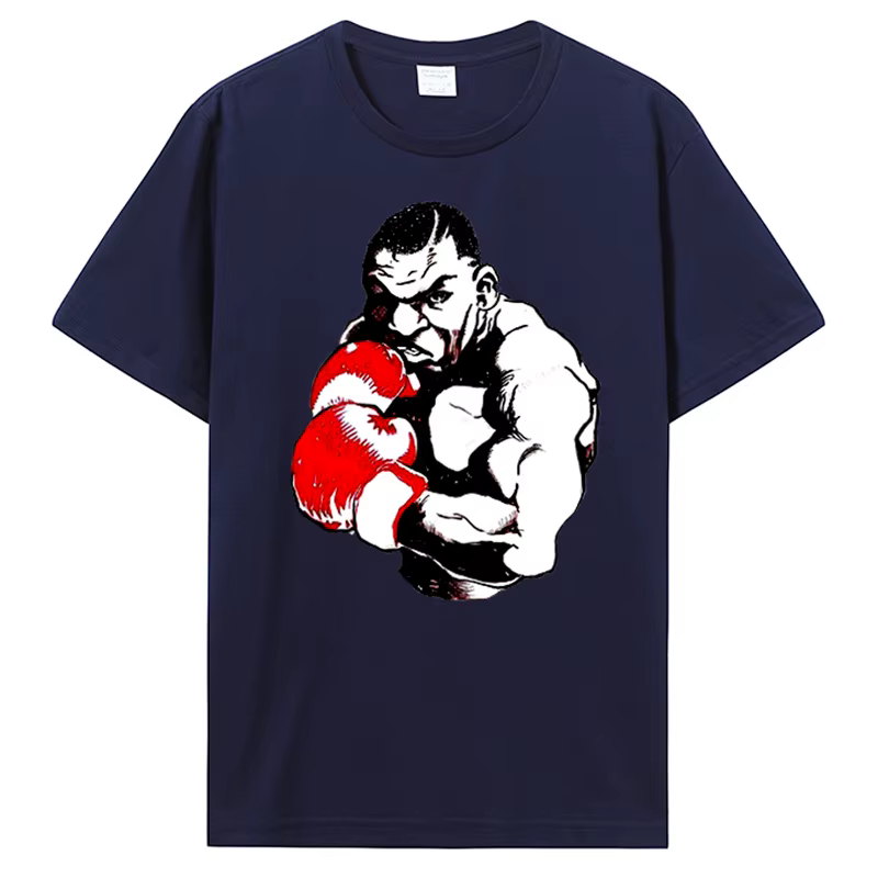 T-shirt de boxe rétro en coton pour hommes