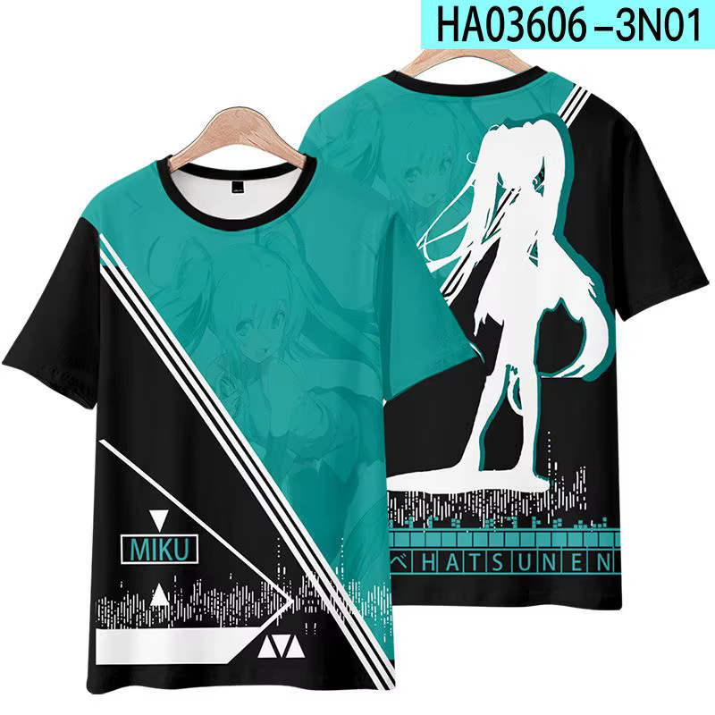 Hatsune Miku T-shirt dessin animé manches courtes pantalon ensemble