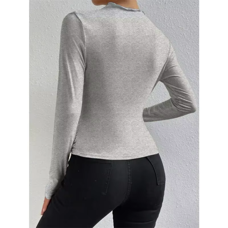 T-shirt basique à manches longues pour femmes
