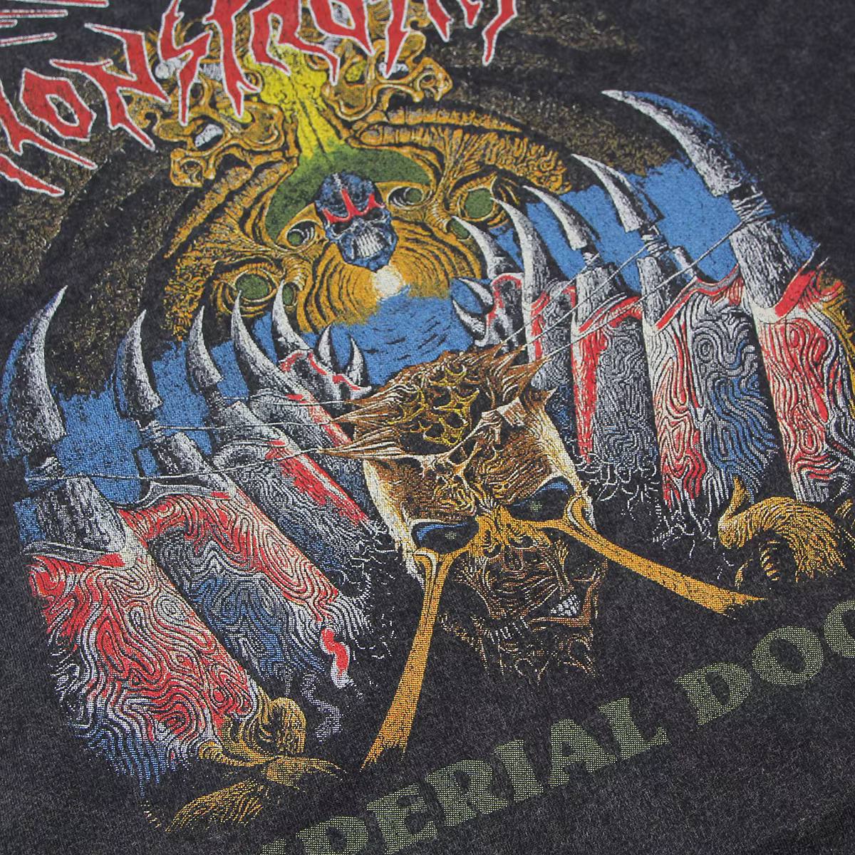 Monstrosity T-Shirt 80S Death Metal Malevolent Creation lavé ample épaule tombante rétro coton manches courtes chemise