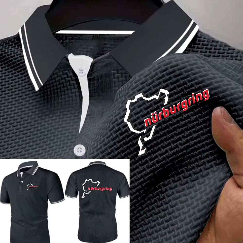 Polos Nürburgring course piste glace soie maille t-shirts doux hommes Fitness entraînement t-shirt