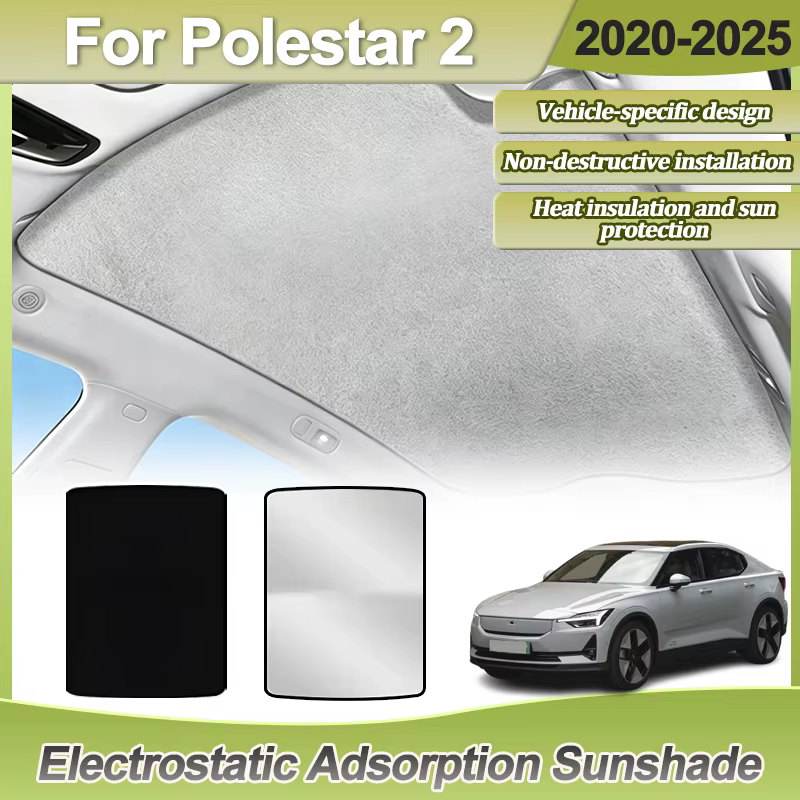 Pare-soleil pour toit ouvrant Polestar 2, accessoires 2020-2022 2023 2024 2025, protection de toit de voiture à adsorption électrostatique