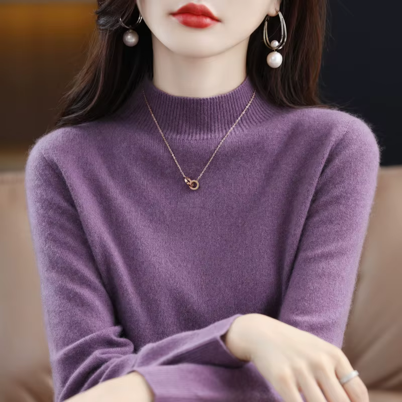 100% laine mérinos cachemire pull femmes tricoté