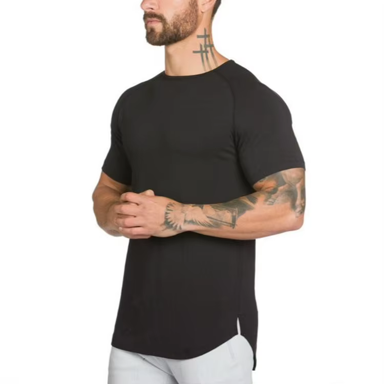 Vêtements de sport vierges Fitness T-shirt hommes mode étendre Hip Hop été à manches courtes