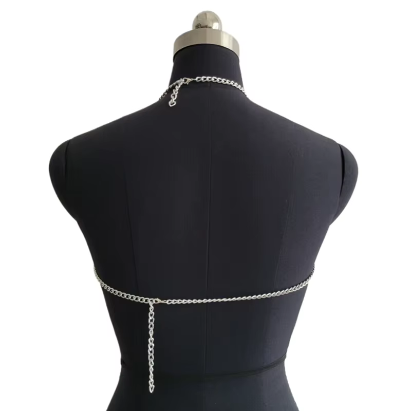 Haut court sexy métallique pour femme