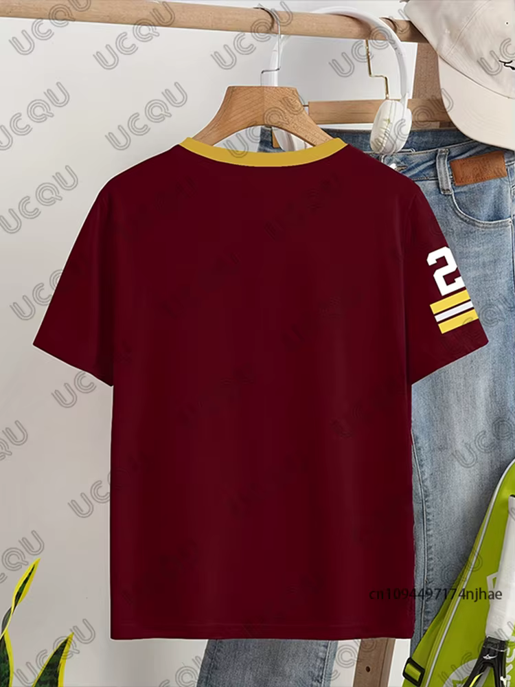 2025 Nouveau classique rétro rouge n° 27 T-Shirt imprimé pour femmes