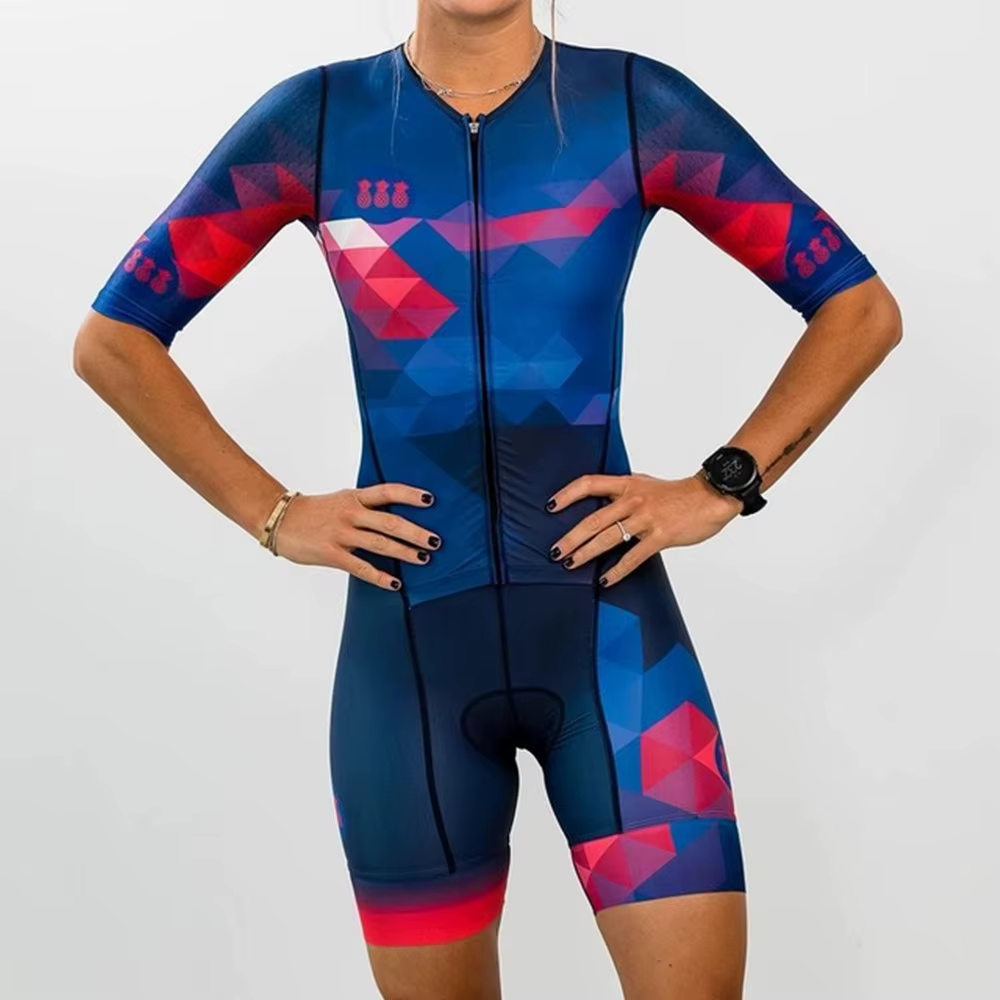 Ensemble de vêtements de cyclisme TriDuvet à manches courtes pour femmes