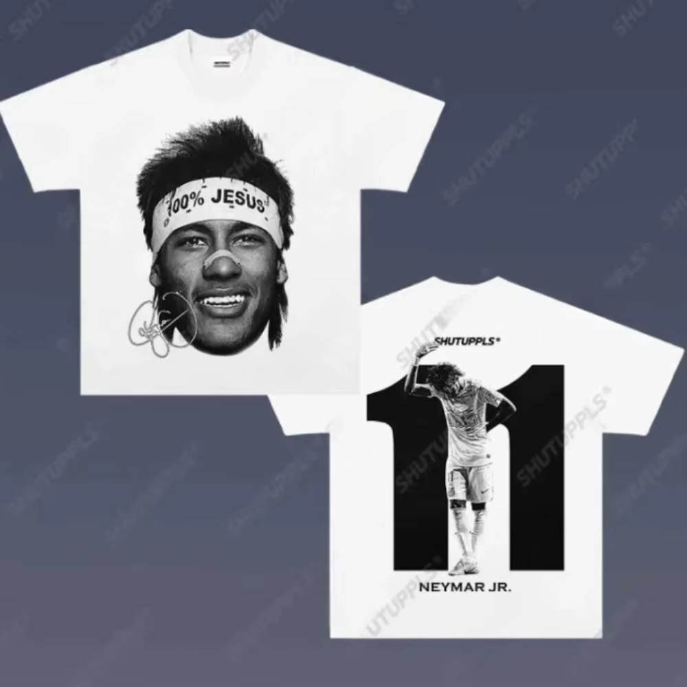 T-shirt à manches courtes imprimé Smile Star pour hommes et femmes