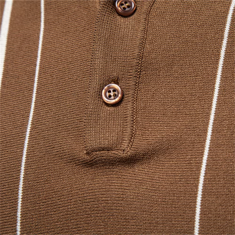 Polo Homme 2026 Rayé Style Old Money Manches Courtes Doux Respirant Décontracté Élégant Quotidien Luxe