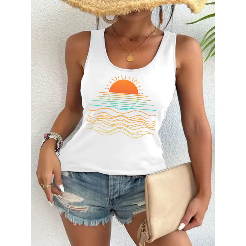 Débardeur d'été cool pour femme avec imprimé marin