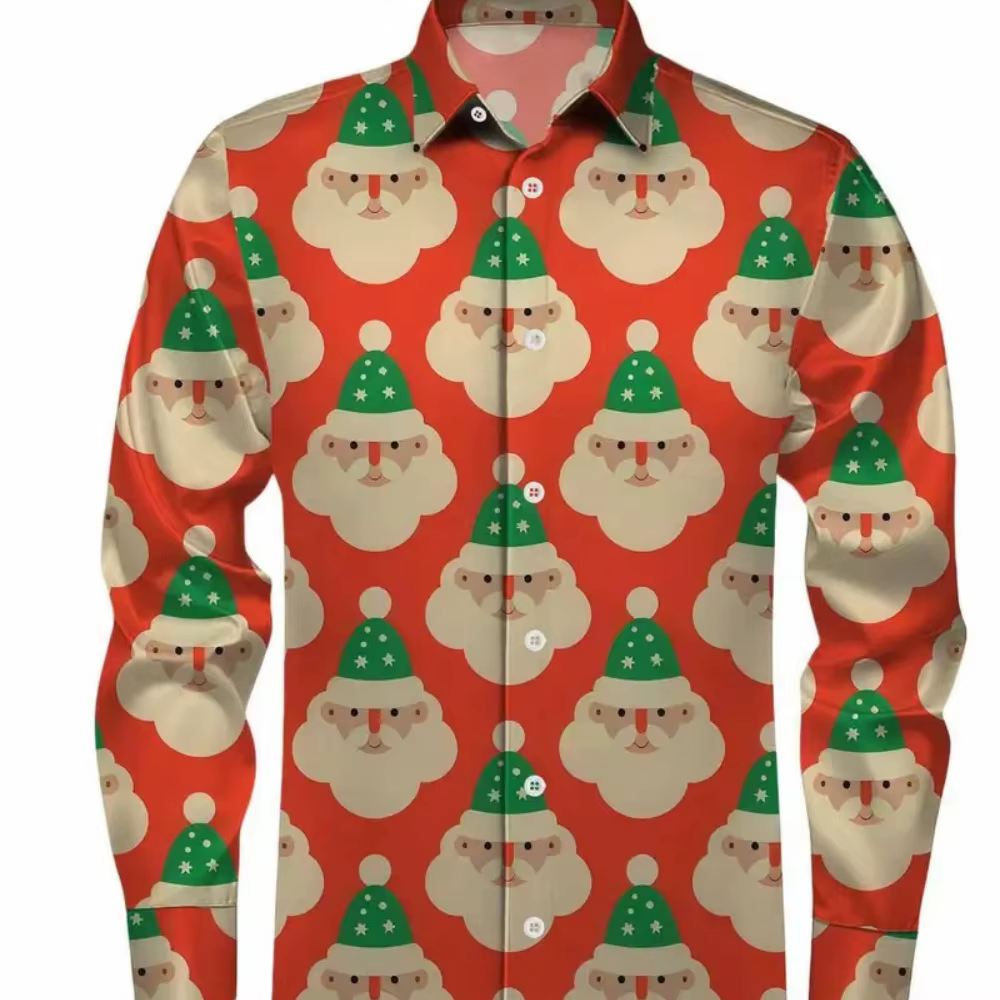 Chemise de noël à manches longues pour hommes
