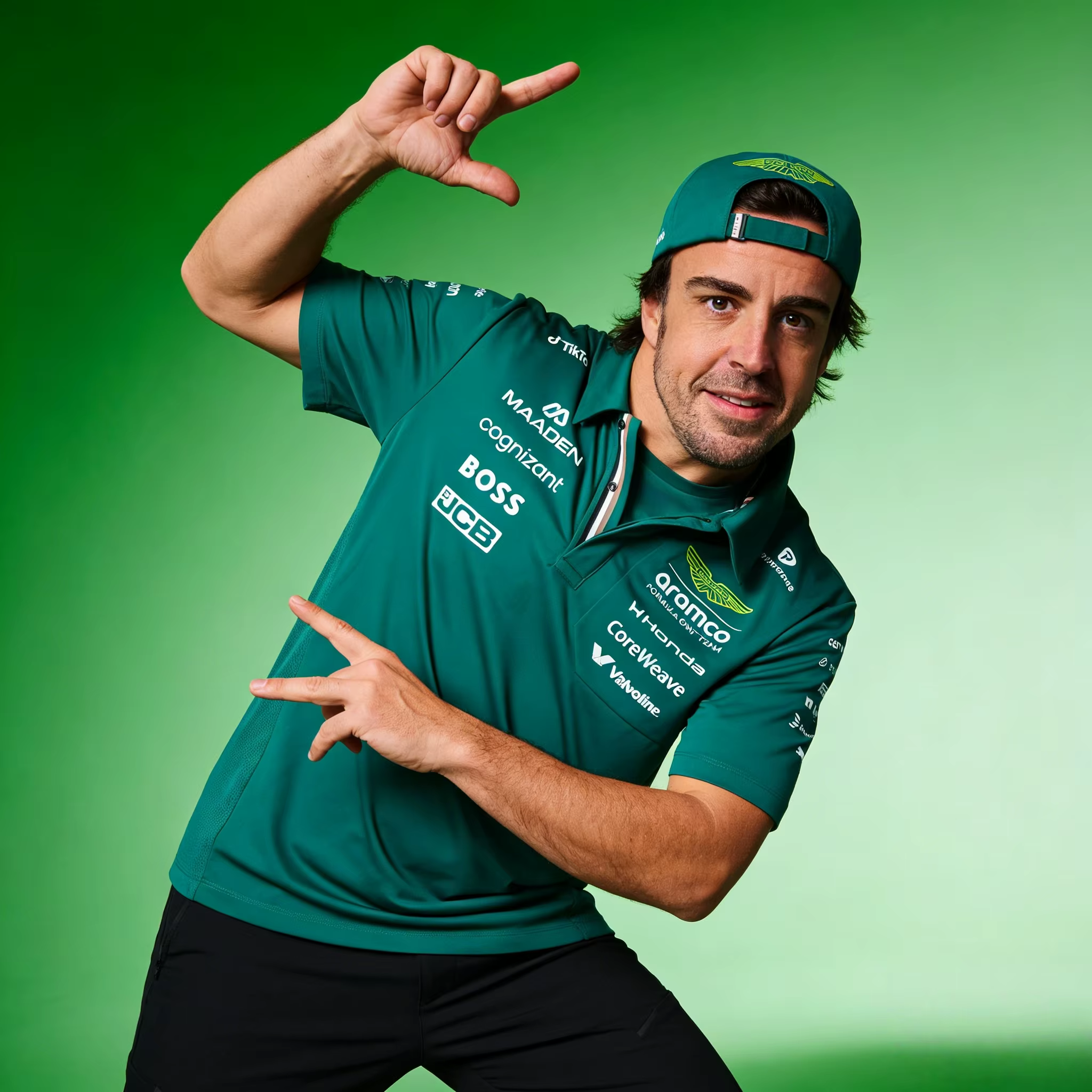 Polo de pilote Fernando Alonso de l'équipe Aston Martin F1 2026