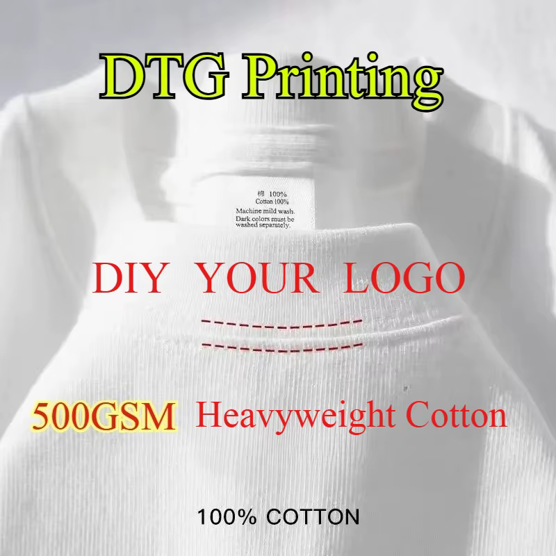 T-Shirt personnalisé DTG imprimant votre conception originale de qualité supérieure 500GSM coton lourd