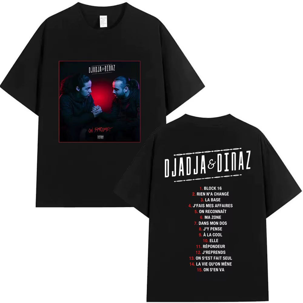 Rappeur Djadja & Dinaz Album 2025 t-shirts graphiques hommes Style Vintage gothique vêtements T-Shirt Hip Hop à manches