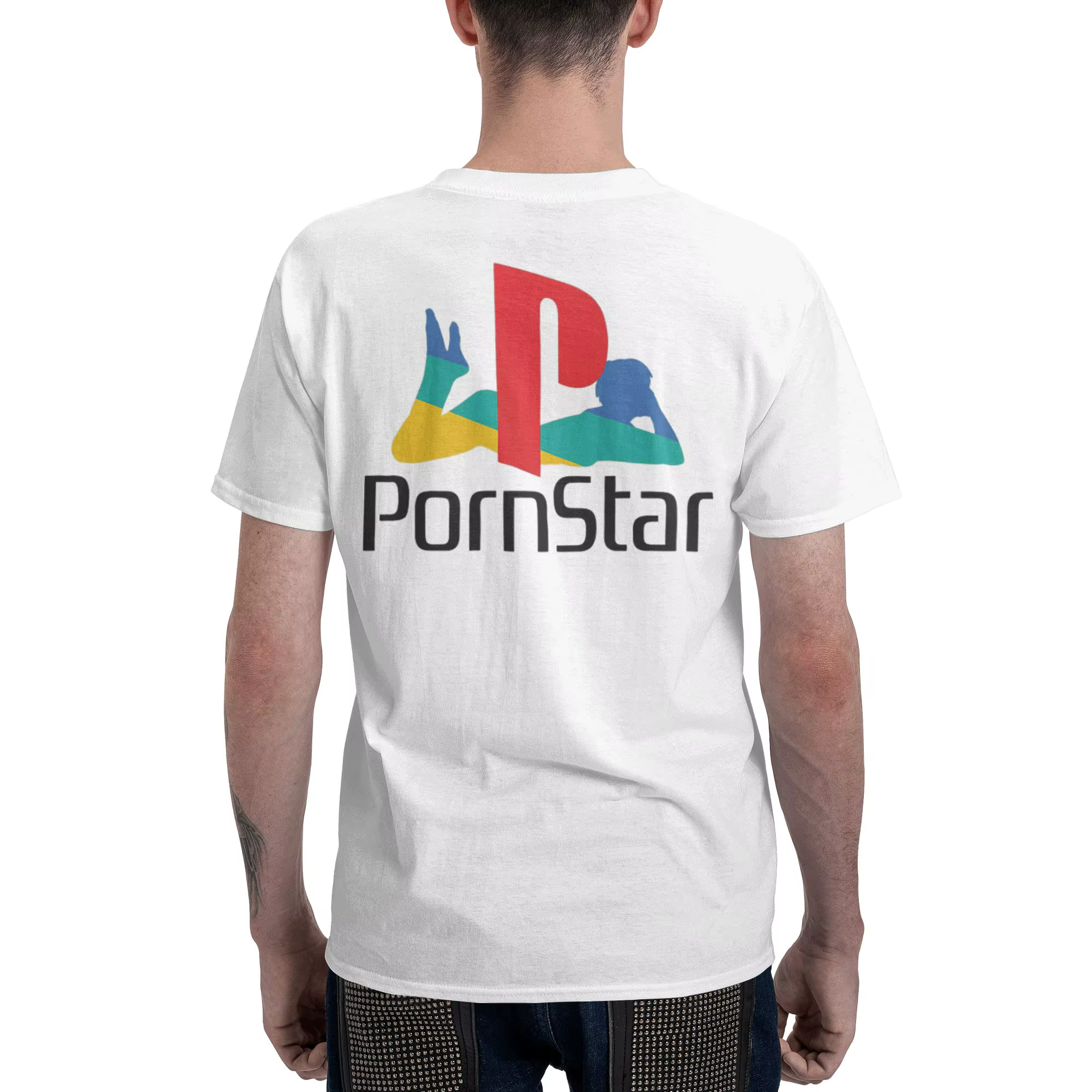 T-shirt blanc Ps Pron Star 100% coton pour hommes