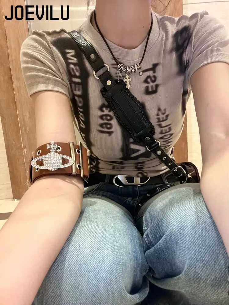 T-shirt Chic à Manches Courtes et Col Rond pour Femme