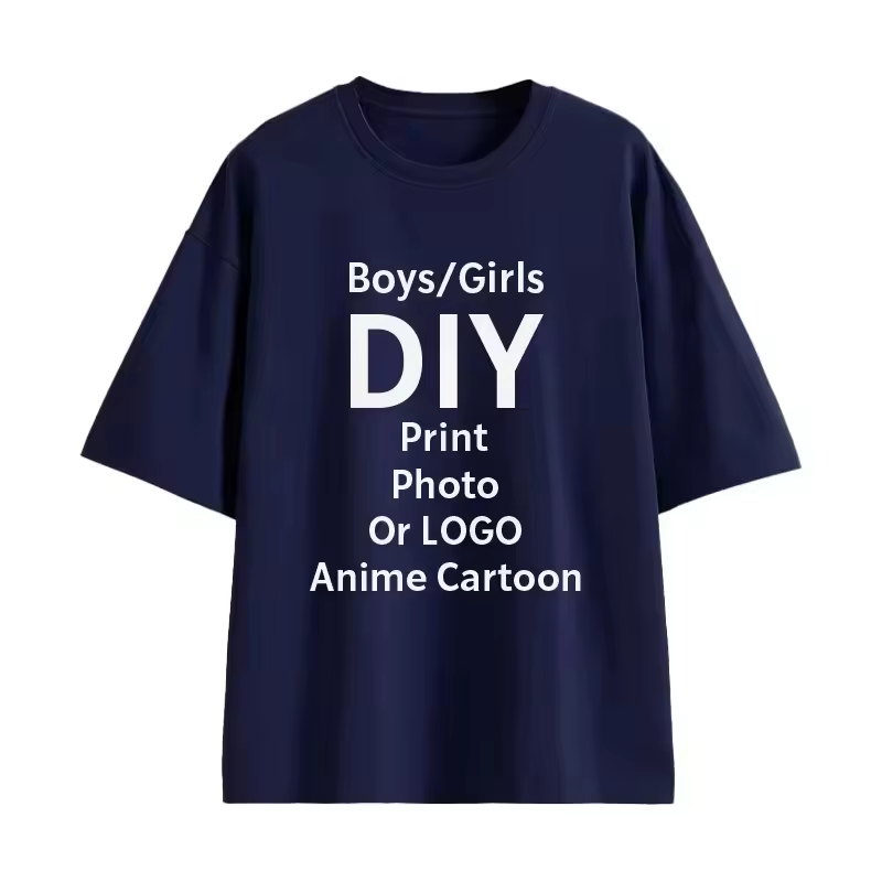 DIY ! T-shirt personnalisé à col rond imprimé 100 % coton pour adultes/enfants, idéal pour les cadeaux. Personnalisable avec votre design, votre logo et votre texte