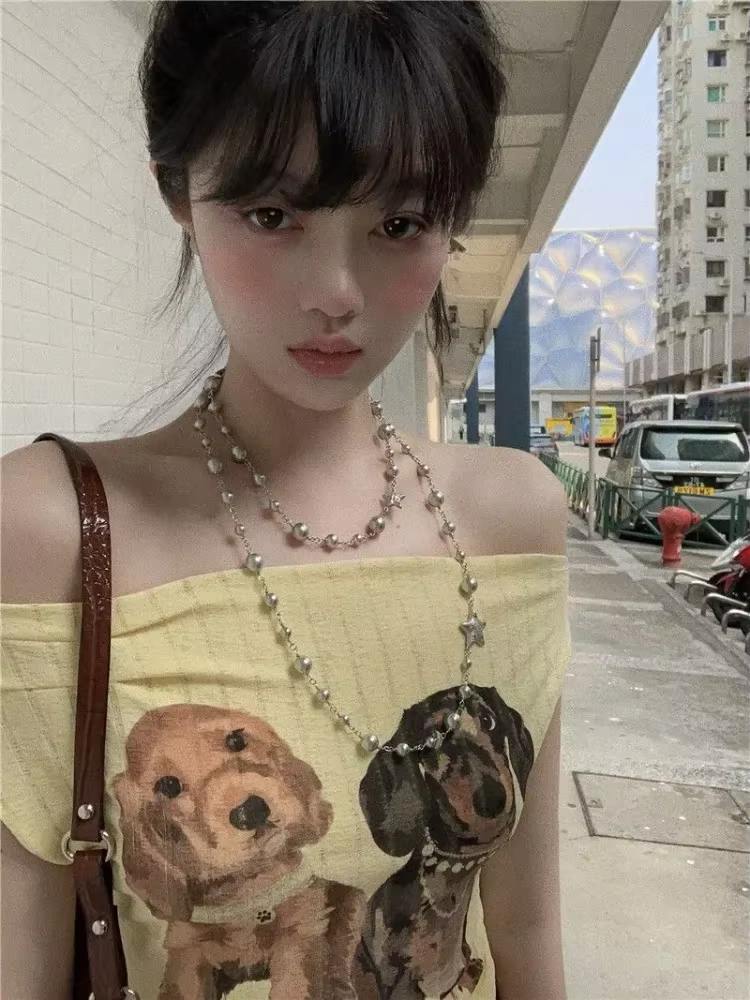 T-shirts courts hauts Sexy vêtements pour femmes imprimé chien
