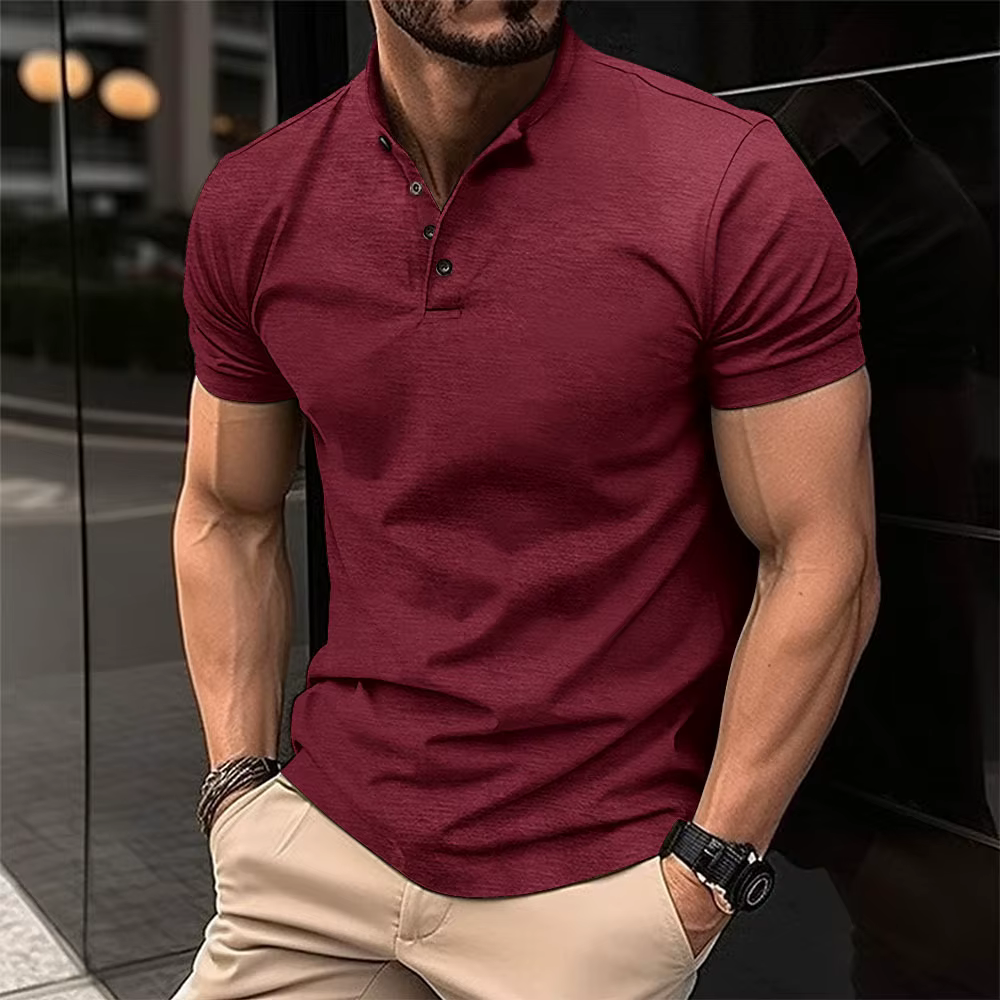 Nouveauté 2026 – T-shirt Henley d'été pour homme