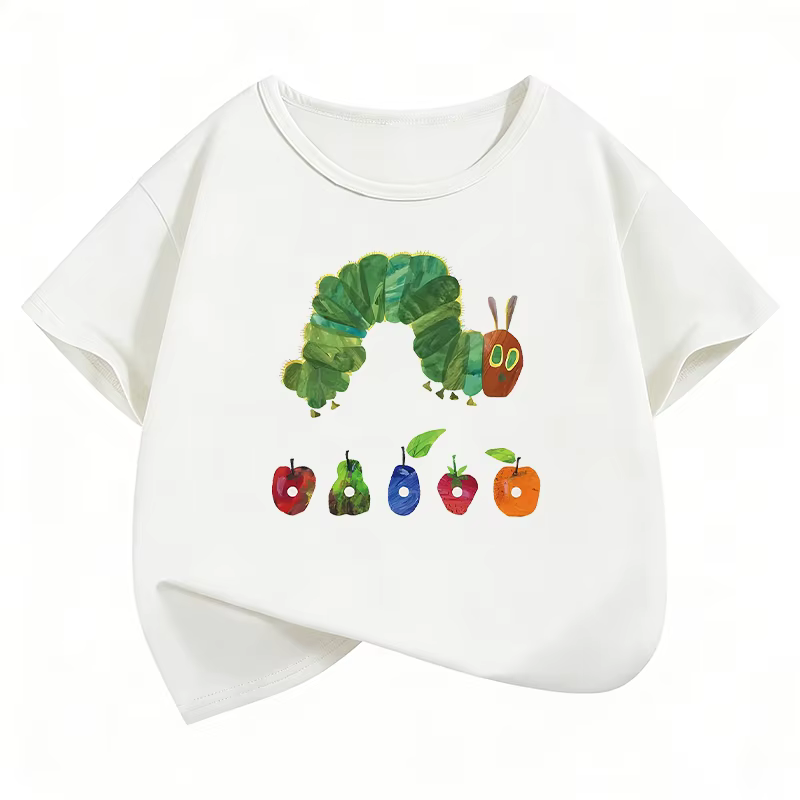 T-shirt imprimé avec motif d'animaux et de fruits