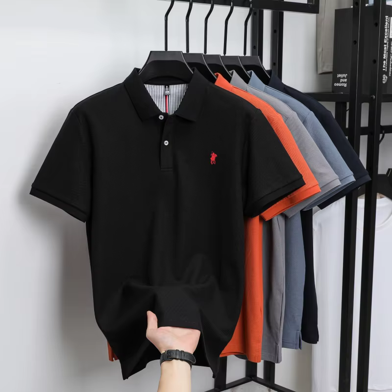 100% coton marque de luxe manches courtes polo shirt hommes nouveau classique pony broderie été T-shirt haut de gamme mode décontracté Paul top