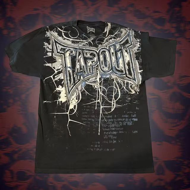 2000s Tapout Hip Hop Skull Graphic t shirts Men Streetwear Goth Tops Men Clothes Casual Gothic Oversized Long Sleeve T shirt