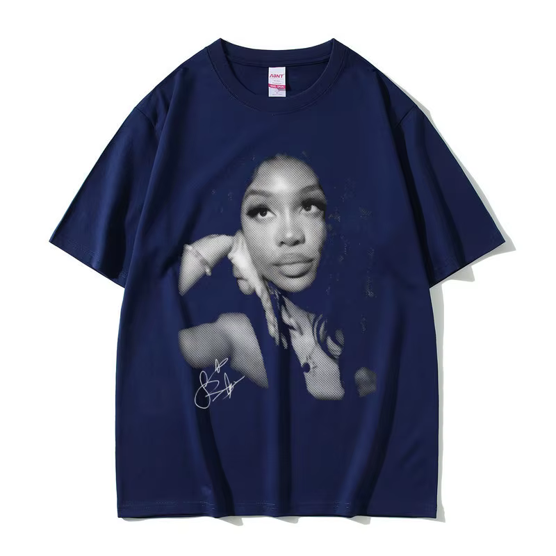 Rappeur SZA visage graphique T-shirt hommes femmes vêtements Hip Hop mode surdimensionné T-shirts