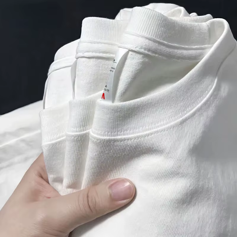 Hommes femmes 100% coton T-shirt couleur unie tendance loisirs à manches courtes noir blanc gris haute qualité tissu